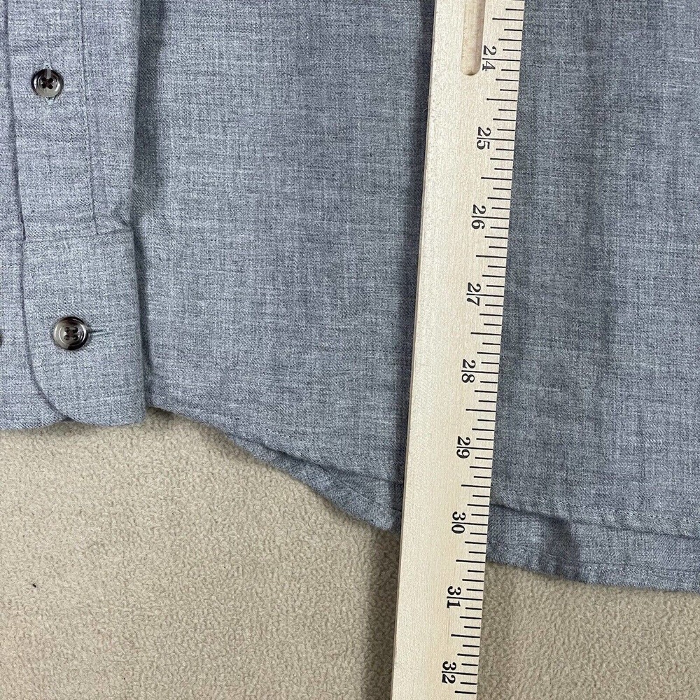 Travis Mathew Mens L Long Sleeve Button Up Shirt Gray 100% Cotton Chest Pocket - Picture 5 of 12